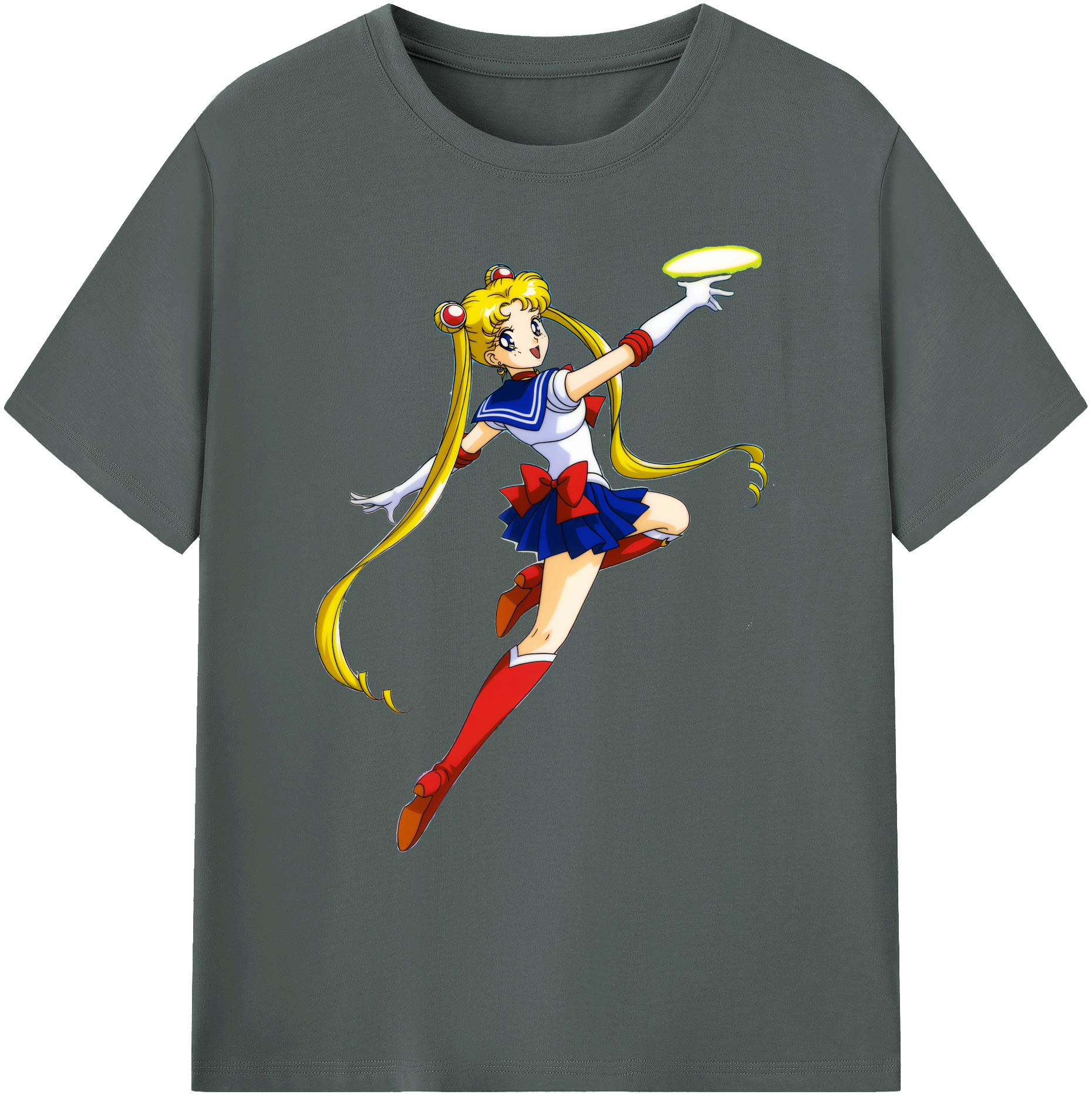 （画像用） 美少女戦士セーラームーン 月野 うさぎ つきの うさぎ Sailor Moon Tsukino Usagi 綿100％ メンズ半袖Tシャツ｜肌触りやわらか＆通気性